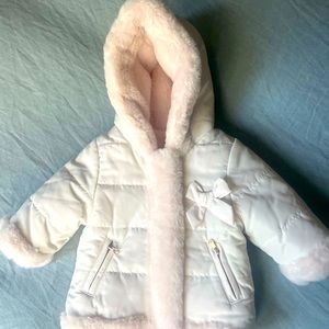 Tartine et Chocolat Reversible Faux Fur Baby Coat - size 3 months - Pink - NWT